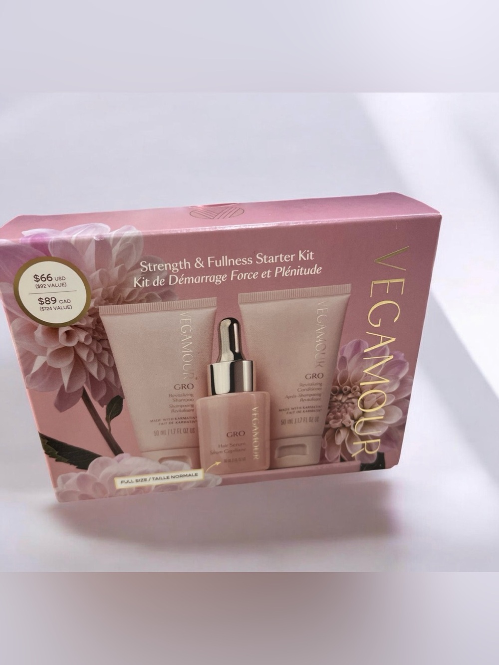 VEGAMOUR GRO Strength & Fullness Starter Kit Hair Serum Shampoo/Conditioner